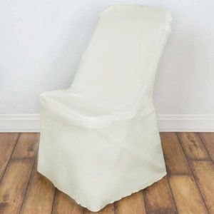 Ivory Polyester Lifetime Folding and Durable Reusable 500 Chair Covers